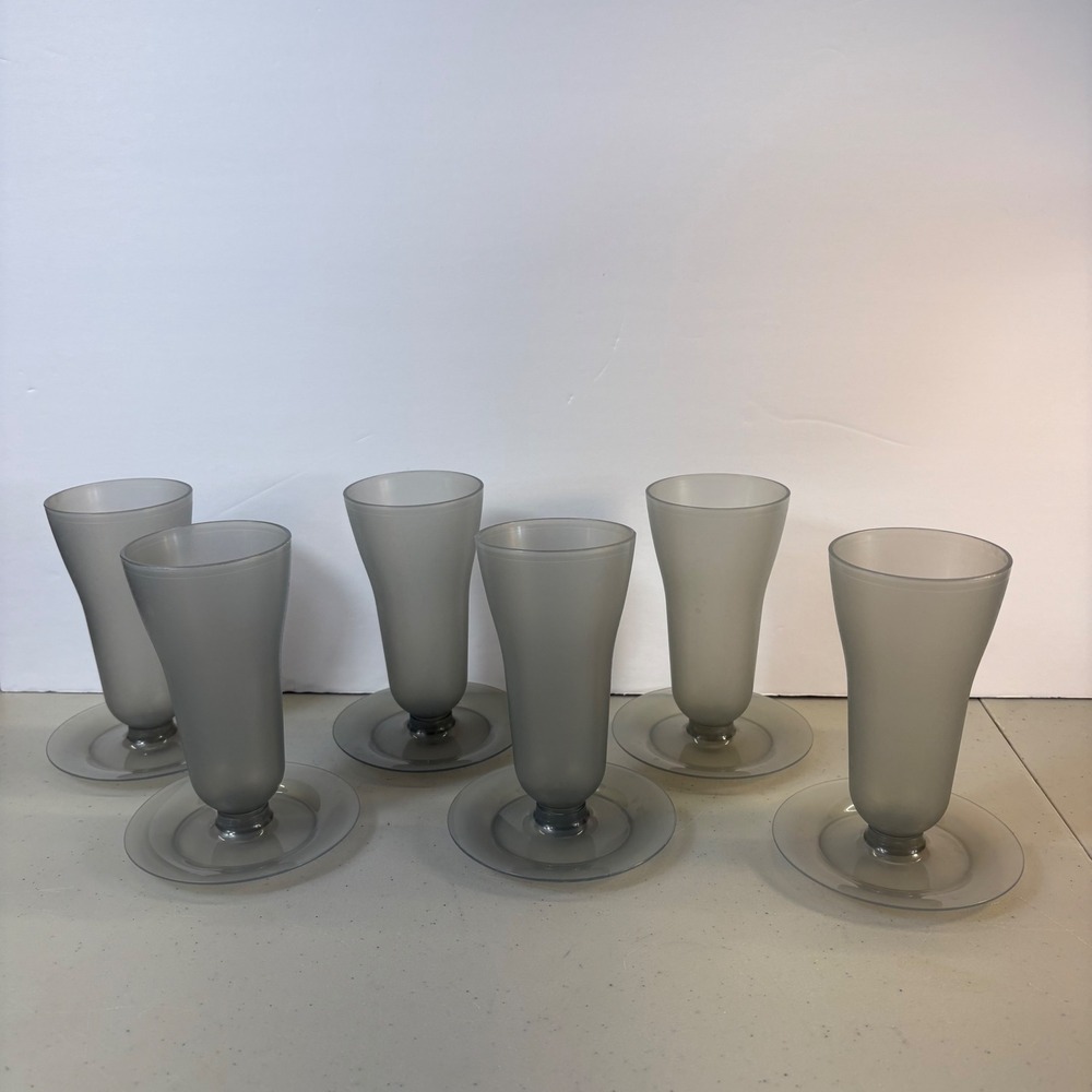 Tupperware Parfait Sundae Cups Set of 6 Smoke Gray 754-27 Vintage Dessert Set